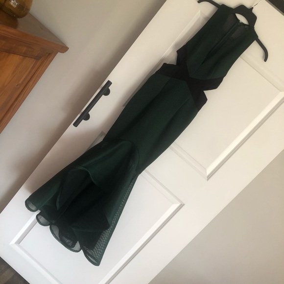Sheike Dresses & Skirts - Sheike Green Mesh Gown Cutout Sides Small